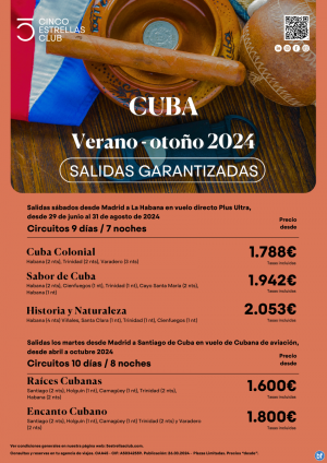 Cuba dsd 1.788 € Cuba Colonial sal. dsd Mad -La Habana  9d/7n  Salidas Garantizadas -cupos-