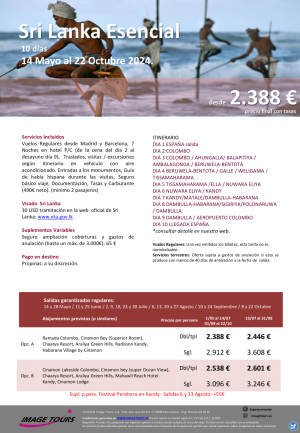 Sri Lanka Esencial: 10 das / 7 noches desde 2.388 € hasta octubre 2024