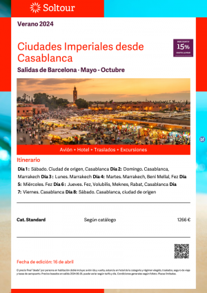 Ciudades Imperiales desde Casablanca - Salidas hasta Octubre 2024 desde Barcelona
