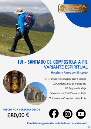 Tui - Santiago de Compostela a Pie - Variante Espiritual. Hoteles y Pazos con Encanto 8 Noches & 9 das. 680 € 	