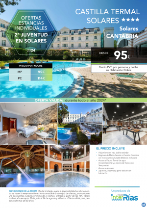 2 Juventud en Solares Castilla Termal Solares 4* (Solares - Cantabria).- Hoteles para Individuales