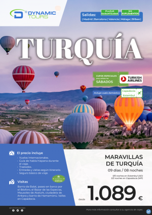 ?TURQUA??Cupos 2024 € ?Maravillas de Turqua?(9d/8n) ? salidas: mad, bcn, agp, vlc, bio?desde 1.089 € 