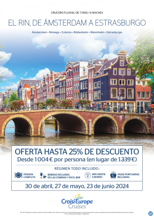 Hasta 25% de DTO - Crucero fluvial de msterdam a Estrasburgo - 7 das - rgimen Todo Incluido