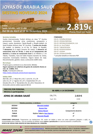 NOVEDAD 2024: Joyas de Arabia Saud, circuito 8ds en espaol: Jeddah-Medina-Al ula-Tabuk-Riyadh, desde 2.819 € 