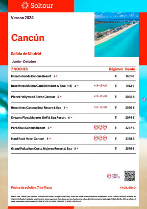 Cancn (Mxico) desde 1.601 € , salidas de Junio a Octubre desde Madrid