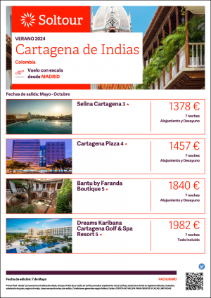 Cartagena de Indias (Colombia) desde 1.378 € , salidas de Mayo a Octubre desde Madrid