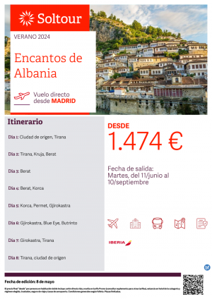 Encantos de Albania desde 1.474 € , salidas del 11 Junio al 10 Septiembre desde Madrid