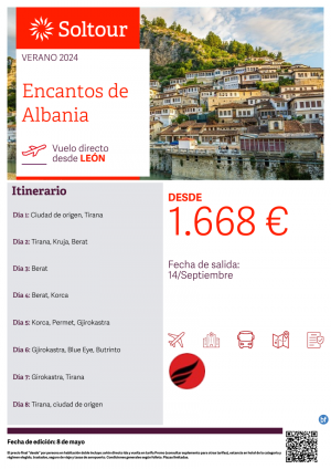 Encantos de Albania desde 1.668 € , salida 14 de Septiembre desde Len