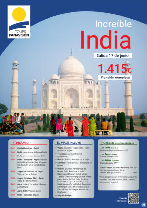\-Increble India\-, en un viaje todo incluido el 17 de junio! Vive el Taj Mahal, Delhi, Fatehpur, Jaipur...