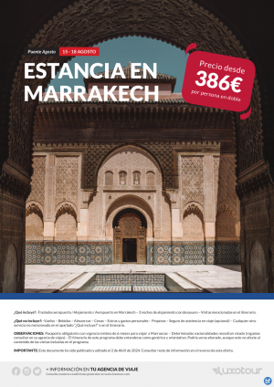 Puente 15 - 18 Agosto, Estancia en Marrakech