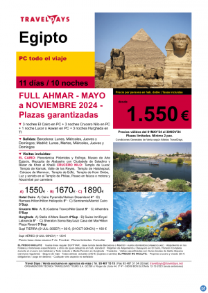 Egipto- FULL AHMAR 11 das en PC con crucero Nilo y Mar Rojo hasta noviembre desde 1.550 € 