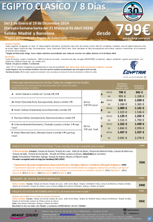 Egipto Clsico 8 das hasta diciembre 2024 desde 799 € en vuelo regular, con Crucero Nilo y Cairo