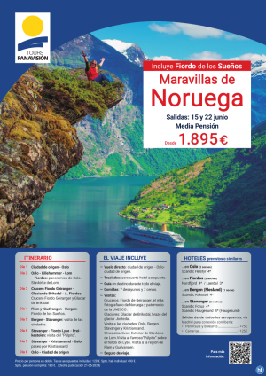 Maravillas de Noruega Incluye Fiordo de los Sueos Plazas Limitadas! En MP. 15 y 22 de junio