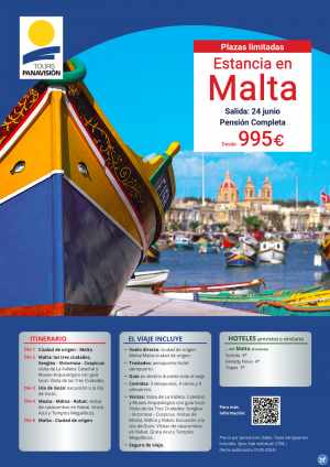 Escapada a Malta con todo Incluido: 7 Visitas y PC! Plazas limitadas para el 24 de junio. 5 das por 995 € 