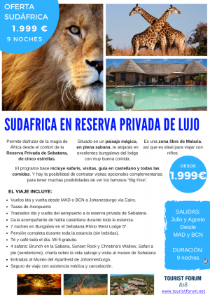 Sudfrica en Reserva Privada de Lujo - Julio y Agosto. Incluye vuelos, 10 Das Lodge 5*, comidas y safaris.