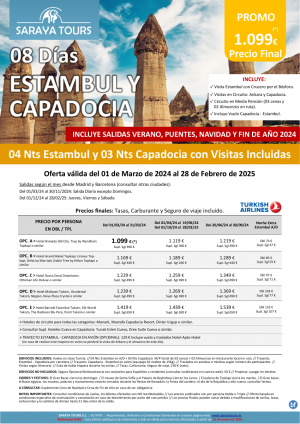 Promo! Estambul y Capadocia 8 das: Circuito con Visitas Incluidas salidas hasta Febrero 2025