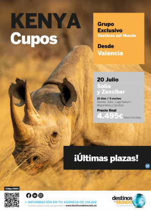 **CUPOS**Kenya y Zanzbar 10d/9n ltimas plazas! Desde Valencia 20 de julio - Precio final 4.495 € tasas incl