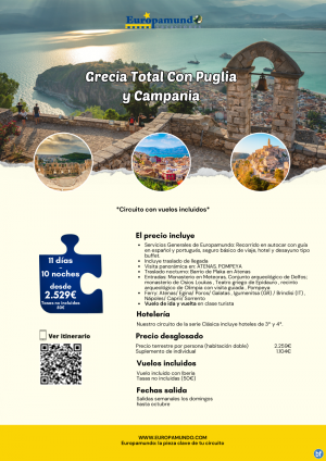 Grecia Total Con Puglia y Campania: 11 das desde 2.529 € (vuelos incluidos, tasas no incluidas)