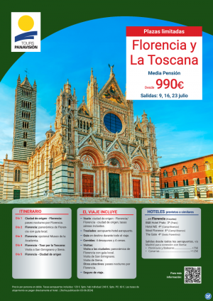 Explora Florencia y la Toscana en julio desde 990 € 