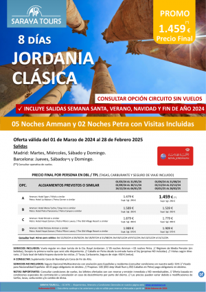Promo! Jordania Clsica 8 das: Amman y Petra con Visitas Incluidas hasta Febrero 2025