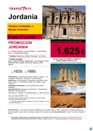 Jordania - Promocin 8 das incluye Petra y  Wadi Rum desde 1.625 € 