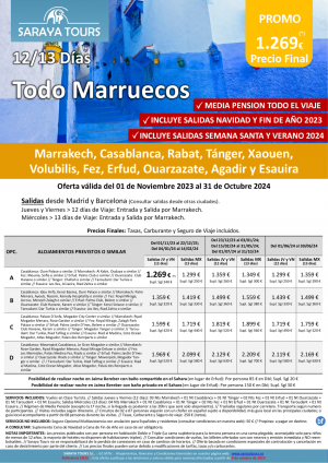 Promo! Todo Marruecos 12 das