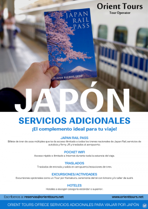 JAPN. Servicios Adicionales para completar el viaje a Japn. JRP-Poket Wifi-Traslados-Excursiones-Hoteles