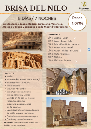 Vive Egipto diferente 7 noches: 4 crucero PC + 3 Cairo AD. Visitas exclusivas. Salidas lun y sab desde Madrid