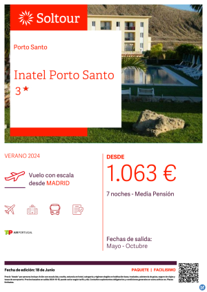 Porto Santo (Madeira) desde 1.063 € , salidas de Junio a Octubre desde Madrid