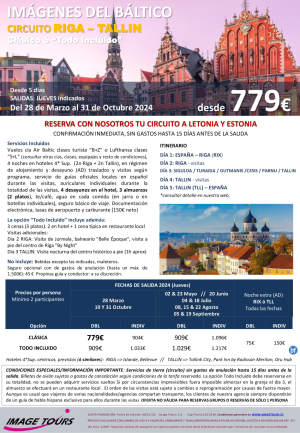 Imgenes del BLTICO. Circuito MP Riga- Tallin. Vuelos y visitas incluidas, desde 779 € hasta Octubre24