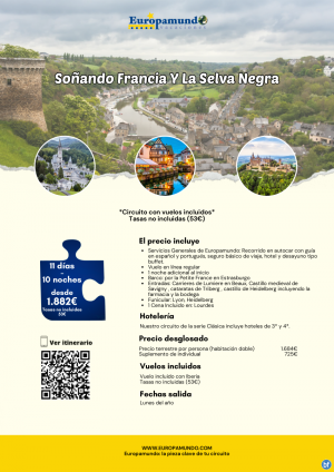 Soando Francia y la Selva Negra: 11 das desde 1.882 € (vuelos incluidos, tasas no incluidas)