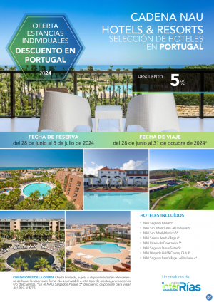 Descuento en Portugal Cadena NAU Hotels & Resorts (Portugal).- Hoteles para Individuales