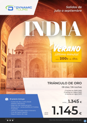 INDIA ?200? de dto.? (8d/6n) ? salidas de Jun a Sep: mad y bcn ? desde 1.145 € 