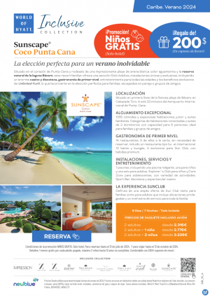 Nios GRATIS en Sunscape Coco Punta Cana 5*-Reserva hasta el 31 de julio y viaja hasta el 31 de octubre
