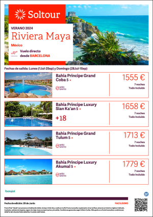 Riviera Maya (Mxico) desde 1.555 € , salidas del 1 Julio al 2 Septiembre desde Barcelona