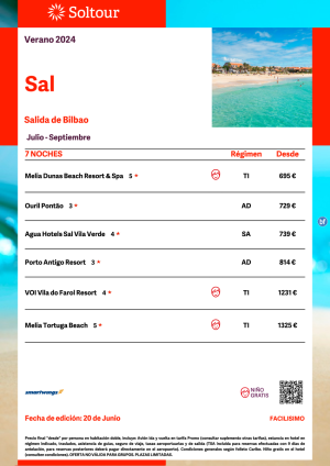 Isla de Sal (Cabo Verde) desde 695 € , salida de Julio a Septiembre desde Bilbao