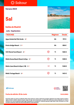 Isla de Sal (Cabo Verde) desde 795 € , salidas de Julio a Septiembre desde Madrid