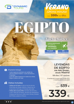 EGIPTO ?200? de dto.??Leyendas de Egipto??? SIN Abu Simbel?(3cru + 4cai) ? salidas: mad (viernes)?dsd 339 € 