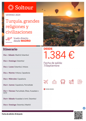 Turqua, grandes religiones y civilizaciones desde 1.384 € , salida 7 de Septiembre desde Madrid