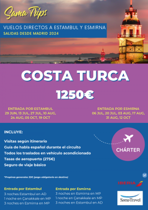 \-Estambul y Costa Turca\- Circuito 8 das (Estambul, Troya, Esmirna...) Chrter Directo IST/ADB **desde 1250 € **