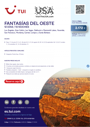 Fantasas del Oeste. 12 d / 10 n. Salidas hasta DIC desde 3.172 € 