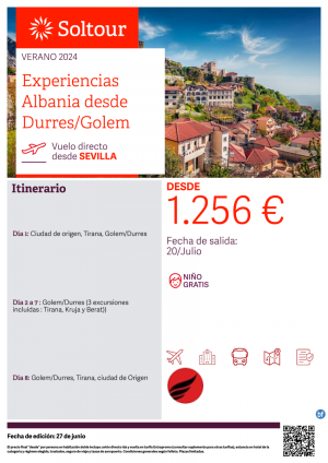 Experiencias Albania desde Durres/Golem desde 1.256 € , salida 20 de Julio desde Sevilla