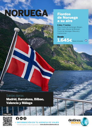 NORUEGA ? Fiordos de Noruega a su aire 8d/7n  ?? desde 1.645 € tasas incl