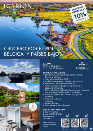 Crucero por el Rin: Blgica y Pases Bajos. 10% de descuento. Embarque inmediato*