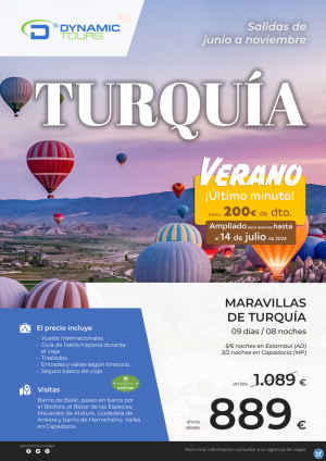 TURQUA ?200? de dto.? (9d/8n) ? salidas de Jun a Dic: mad, bcn, agp, vlc, bio ? desde 889 € 