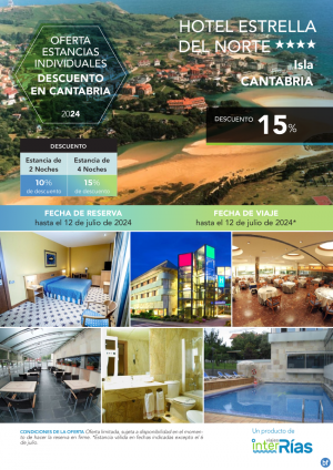 Descuento en Cantabria Hotel Estrella del Norte 4* (Isla - Cantabria).- Hoteles para Individuales