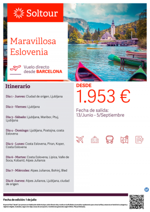 Maravillosa Eslovenia desde 1.953 € , salida 5 de Septiembre desde Barcelona