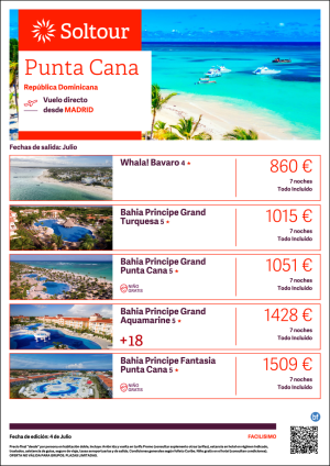 Punta Cana (Repblica Dominicana) desde 860 € , salidas en Julio desde Madrid