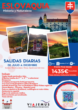 Eslovaquia un destino para descubrir, Altos Tatras, sus castillos y sus pintorescos pueblos, salidas diarias