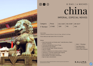 China Imperial *Especial Novios* 8 das / 6 noches - en hoteles Boutique hasta Diciembre desde 3.740 € 